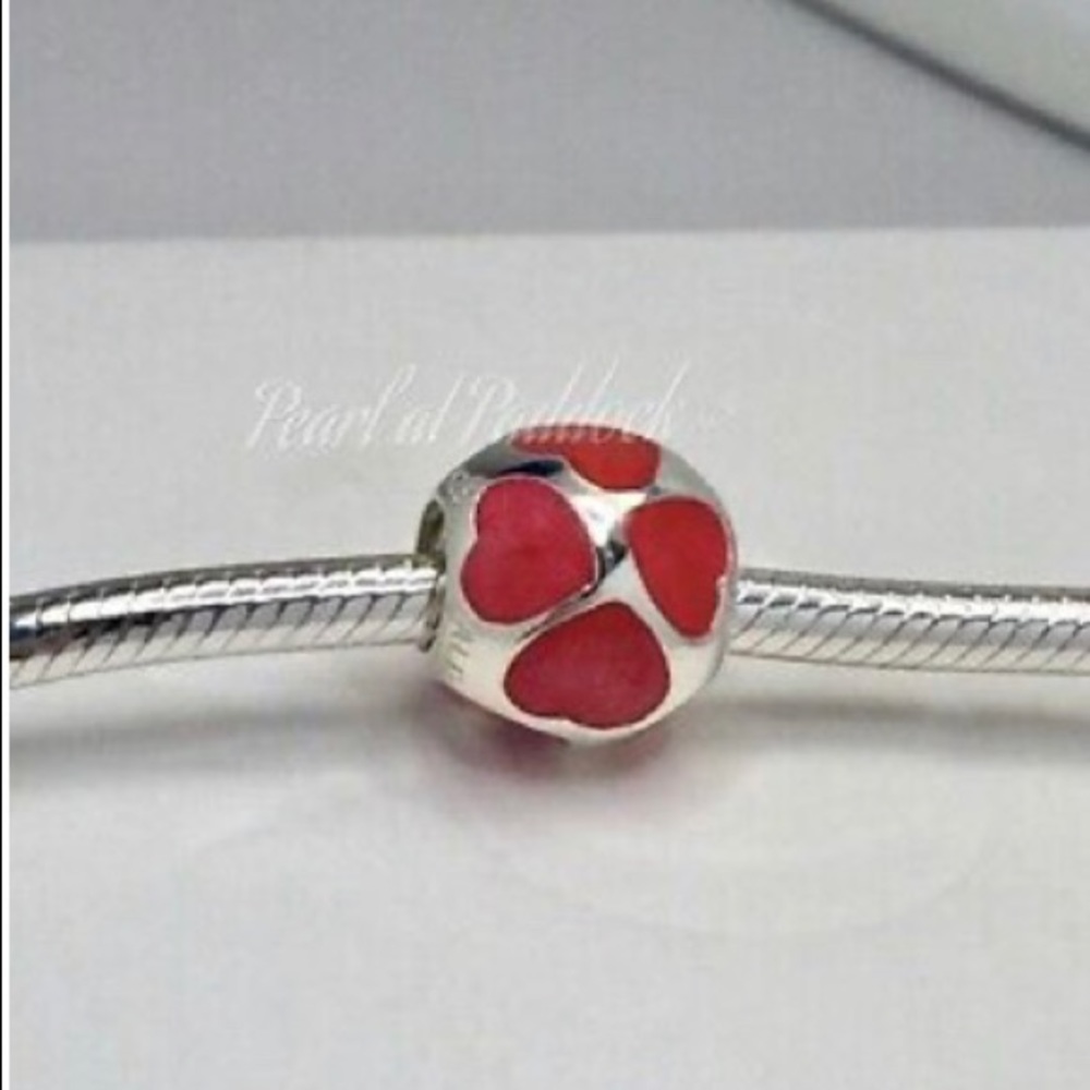 Pandora red hearts charm